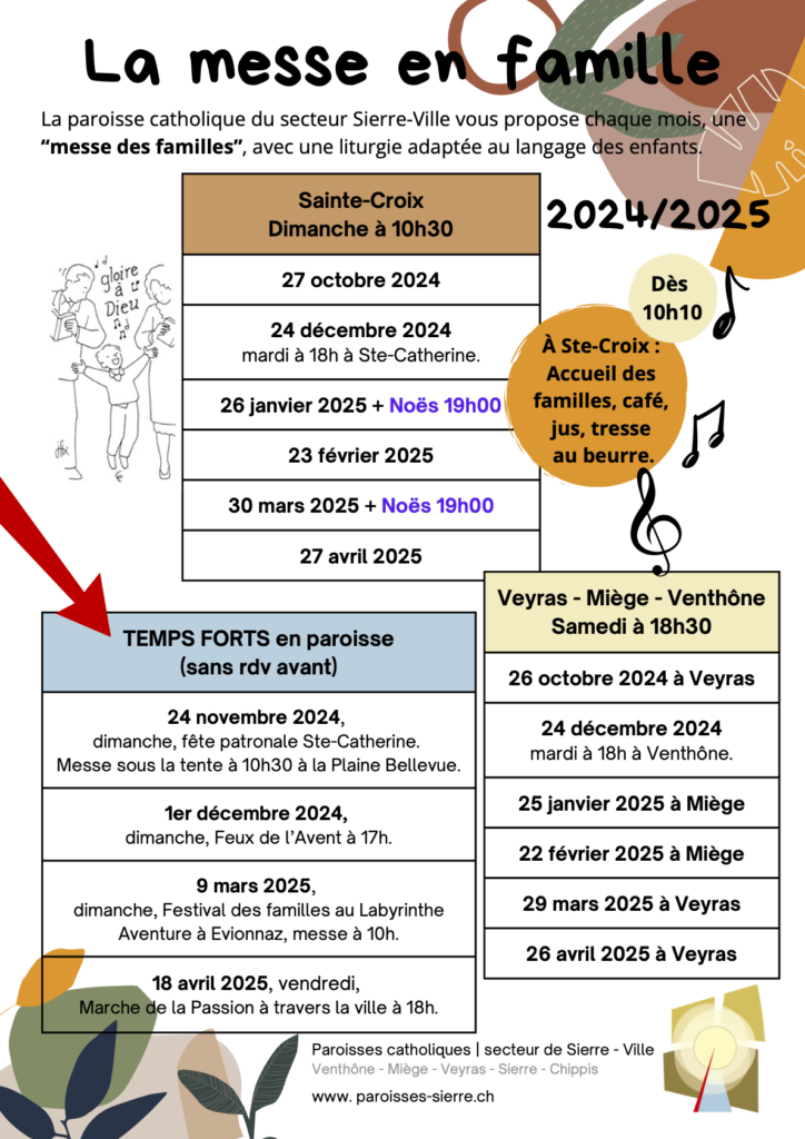 Papillon des messes des familles 2024-2025